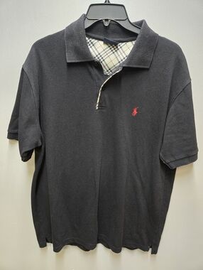 Polo Ralph Lauren Y2k Solid Black Short Sleeve Polo Shirt Size Mens 3XL